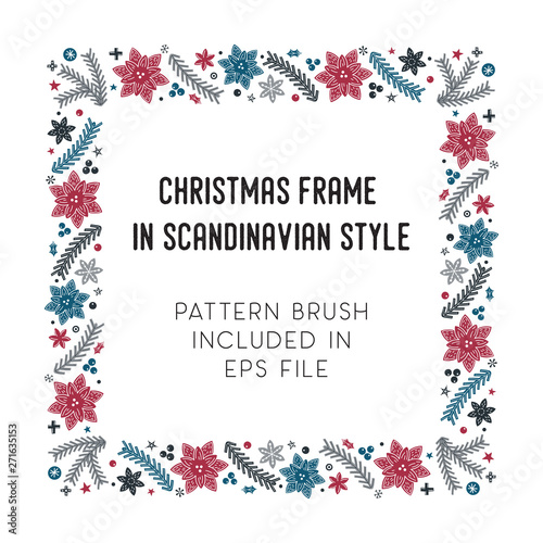 Christmas frame and brush with corner tiles