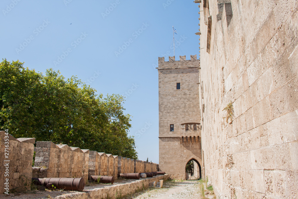 RHODOS, GREECE, The Palace of the Grand Master of the Knights of Rhodes, old cannons