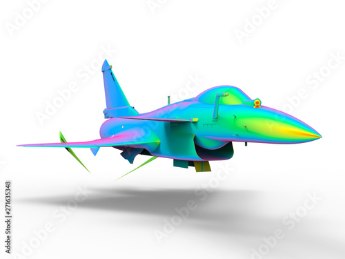 3D rendering - engineering analysis of the shape of an jet fighter plane photo