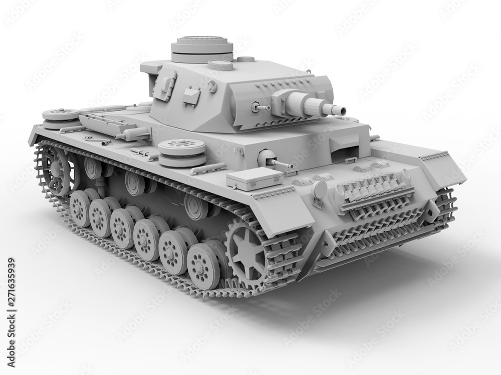 3D rendering - side view of a tank 3D rendering - side view of a tank