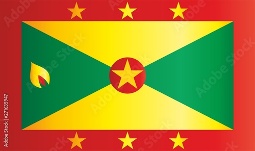 Cuadro en lienzo Flag of Grenada, Grenada is a country in the West Indies, Island of Spice