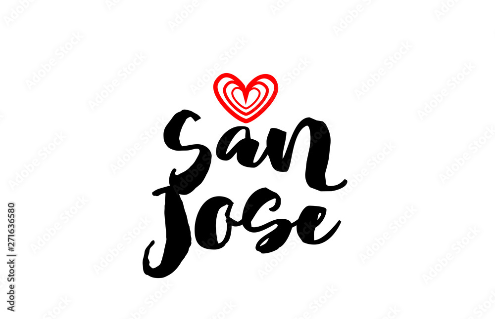 san jose city with red heart design for typography and logo design san jose city with red heart design for typography and logo design