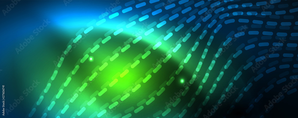 Smooth wave lines on blue neon color light background. Glowing abstract wave on dark, shiny motion, magic space light Smooth wave lines on blue neon color light background. Glowing abstract wave on dark, shiny motion, magic space light