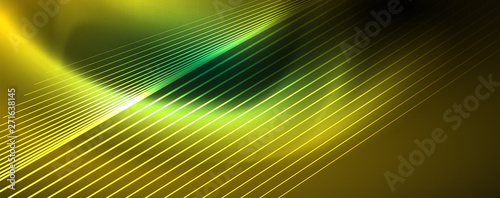 Vector neon light lines concept, abstract background
