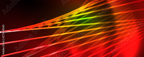 Vector neon light lines concept, abstract background