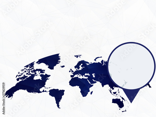 Samoa detailed map highlighted on blue rounded World Map.