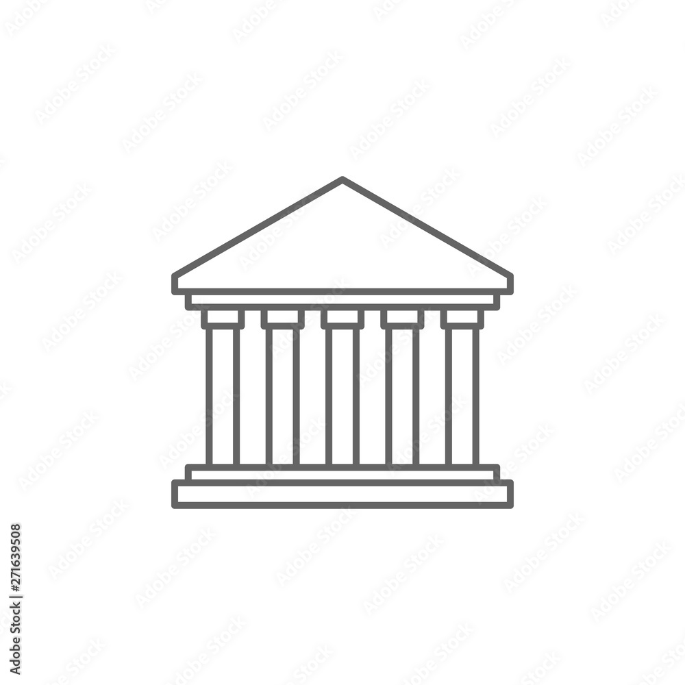 Justice courthouse outline icon. Elements of Law illustration line icon. Signs, symbols and vectors can be used for web, logo, mobile app, UI, UX