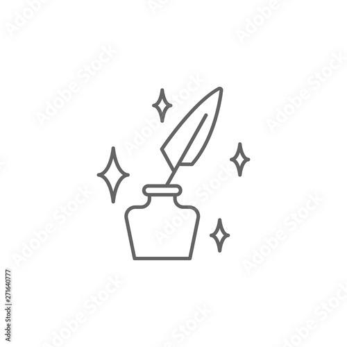 Justice writing tool outline icon. Elements of Law illustration line icon. Signs, symbols and vectors can be used for web, logo, mobile app, UI, UX