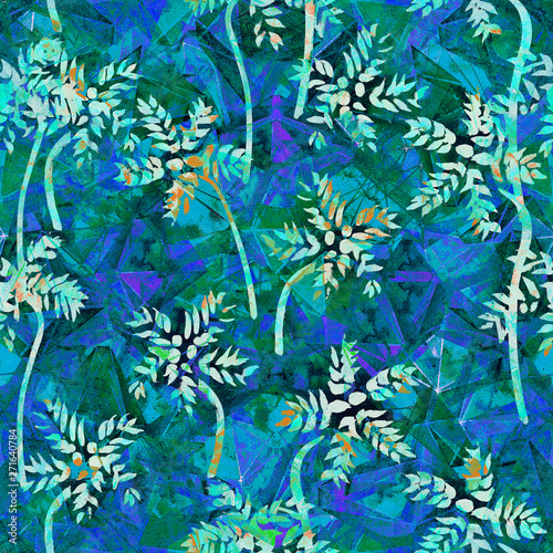Tropical Seamless Pattern - blue palms vintage style background. For packaging  fabric  design