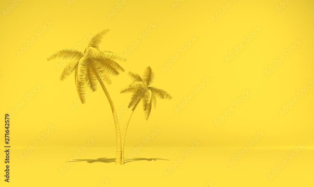 fond palmiers sur fond jaune