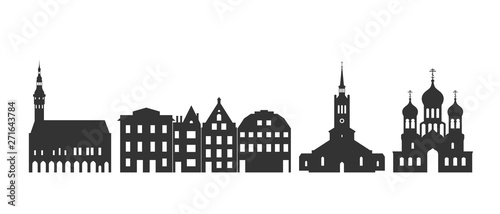 Estonia logo. Isolated Estonian architecture on white background