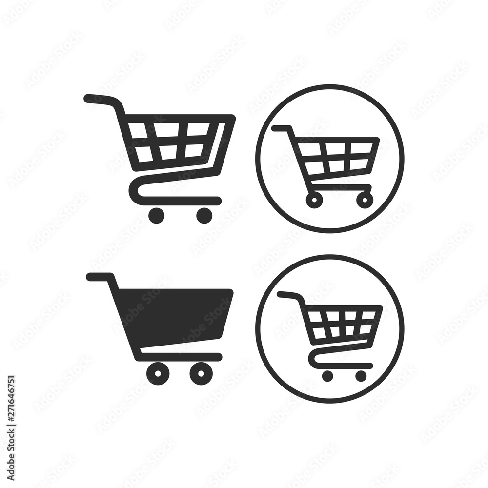Shopping Cart set icon vector logo design template. Flat pack icon shopping cart symbol illustration Shopping Cart set icon vector logo design template. Flat pack icon shopping cart symbol illustration