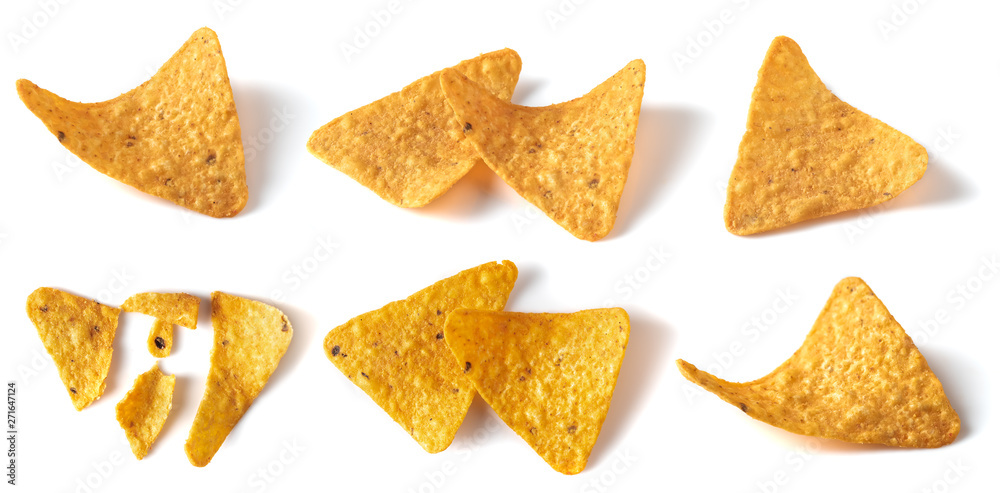 Tasty crispy potato chips isolated on white background Tasty crispy potato chips isolated on white background