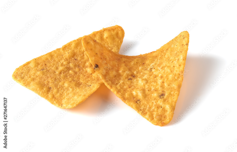 Tasty crispy potato chips isolated on white background Tasty crispy potato chips isolated on white background
