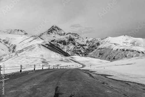 Road to mountain in Kazbegi Georgia