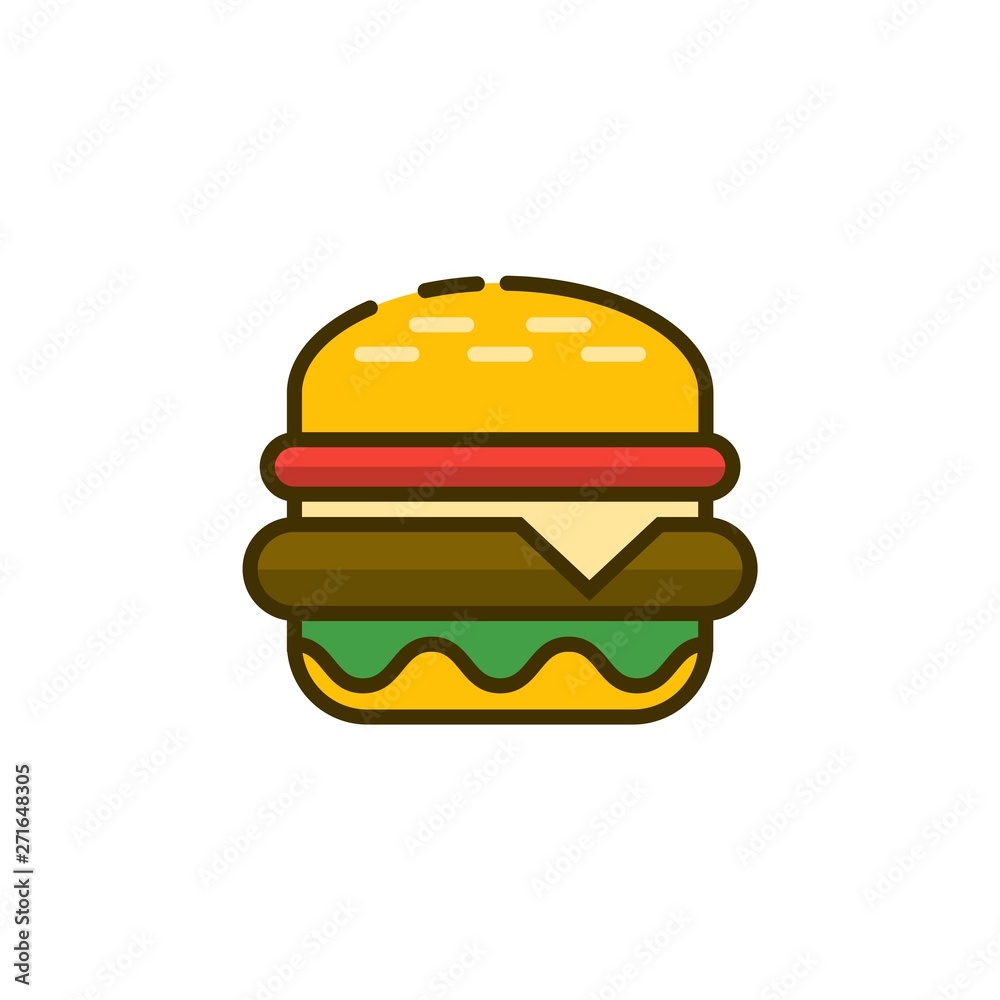 Burger outline icon. Fast food Burger outline icon. Fast food