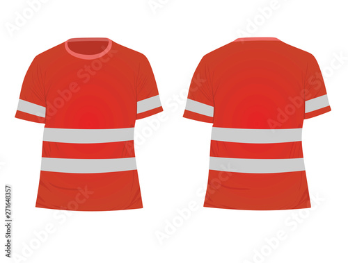 Red reflective t shirt. vector illustration