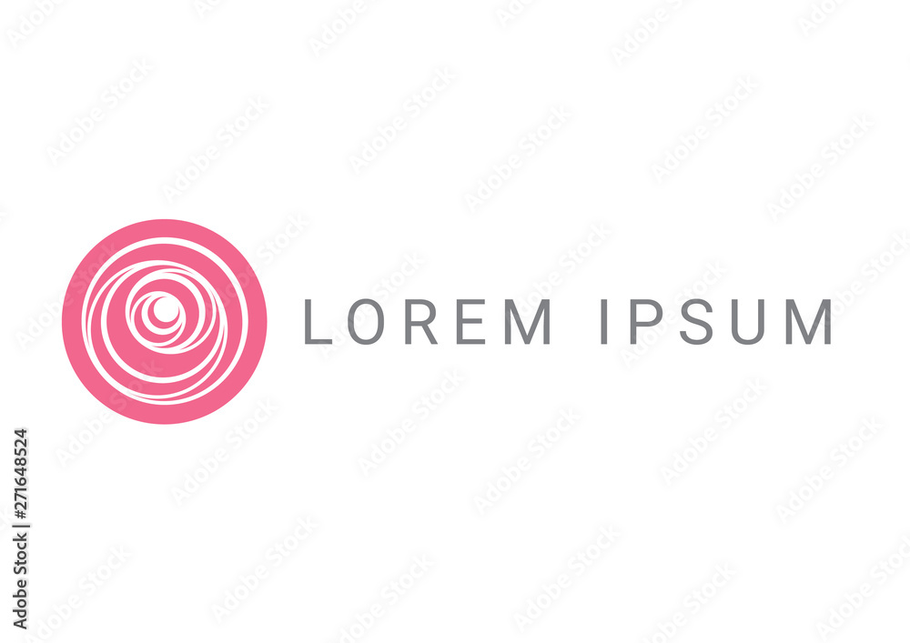pink circle rose vector logo design template, beauty icon, line floral abstract sign, vector illustration pink circle rose vector logo design template, beauty icon, line floral abstract sign, vector illustration