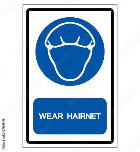 Wear Hairnet Symbol Sign, Vector Illustration, Isolate On White Background Label .EPS10