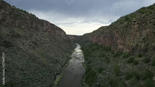 River canyon in Santa Fe, aerial