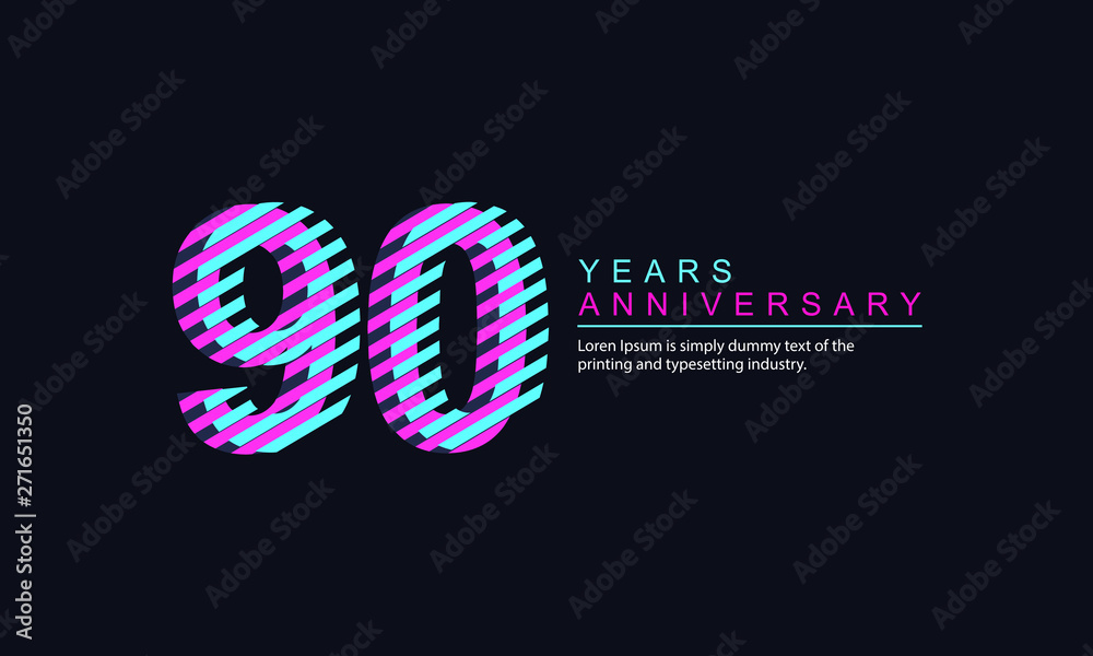 90 Year Anniversary Vector Template Design Illustration 90 Year Anniversary Vector Template Design Illustration