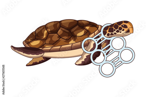 brown sea turtle icon cartoon