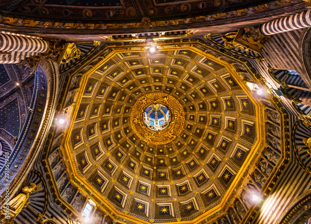 Basilia Golden Dome Cathedral Siena Italy