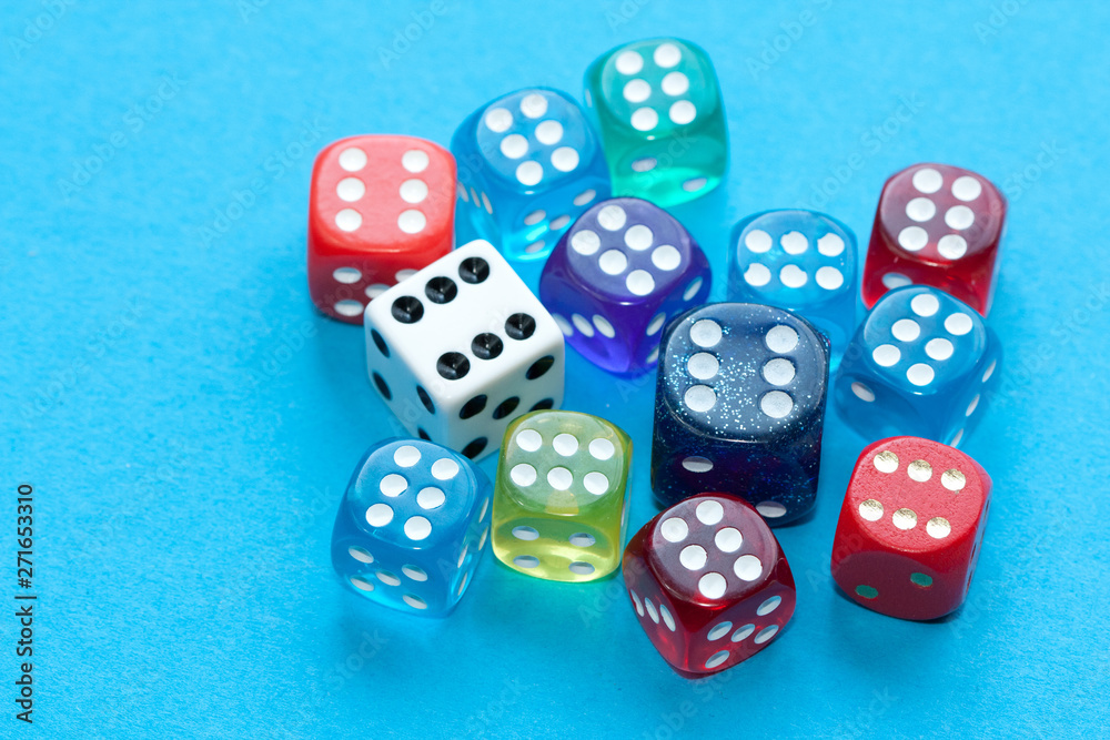 Dices on blue background. Dices on blue background.