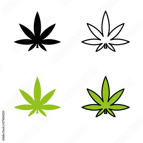 Cannabis set icons in flat, glyph, outline and cartoon style, vector illustration on white background.