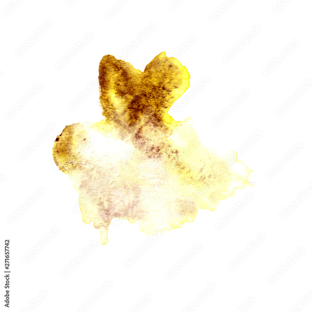 Fototapeta premium Abstract cute bee magic forest with watercolor spots and splashes