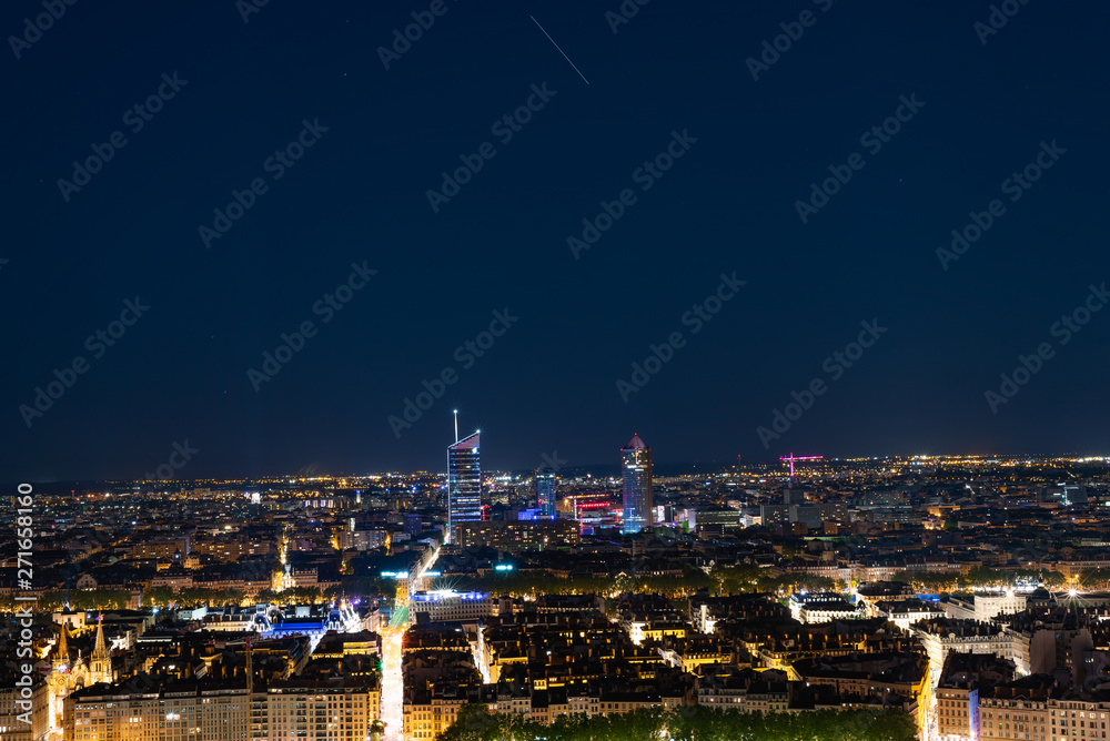 Nightview of Lyon, France