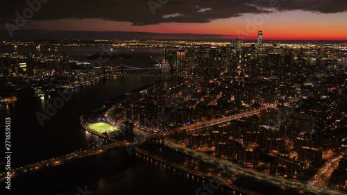 Wallpaper Mural New York Cityscape at night, wide aerial Torontodigital.ca