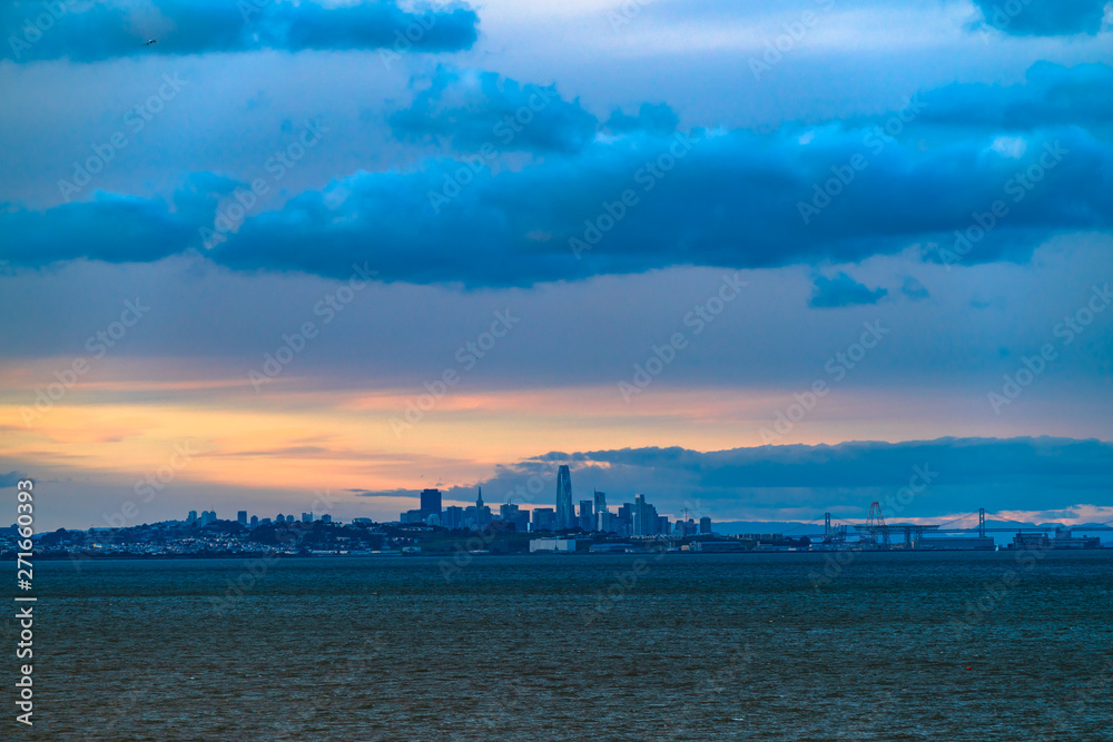 San Francisco Skyline under Stormy Sky