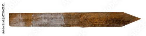 Fototapeta Isolated wood survey stake with pointed end.