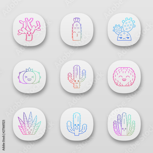 Cactuses app icons set