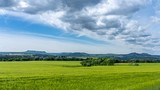 panoramic view of landscape in saxon switzerland, germany
