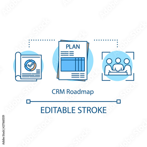 CRM roadmap concept icon
