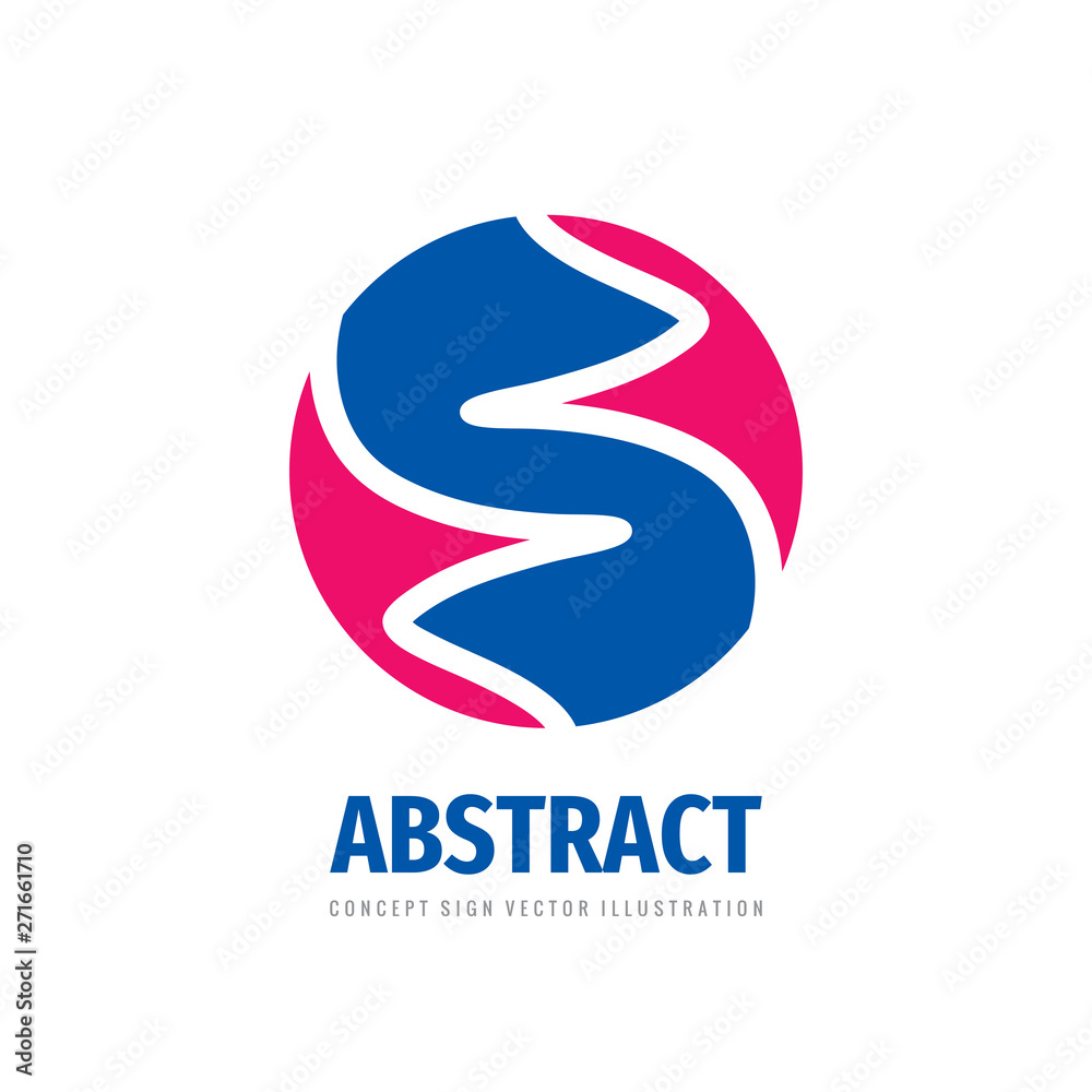Fototapeta premium Abstract unusual business logo design. Dynamic structure in circle. Concept sign. Vector design. 
