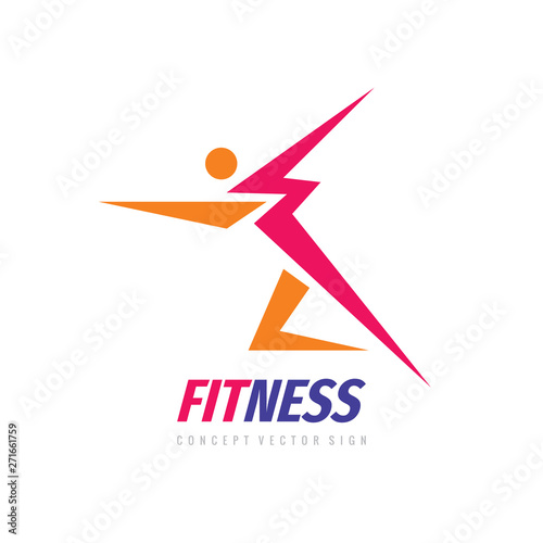 Fitness sport vector logo design. 