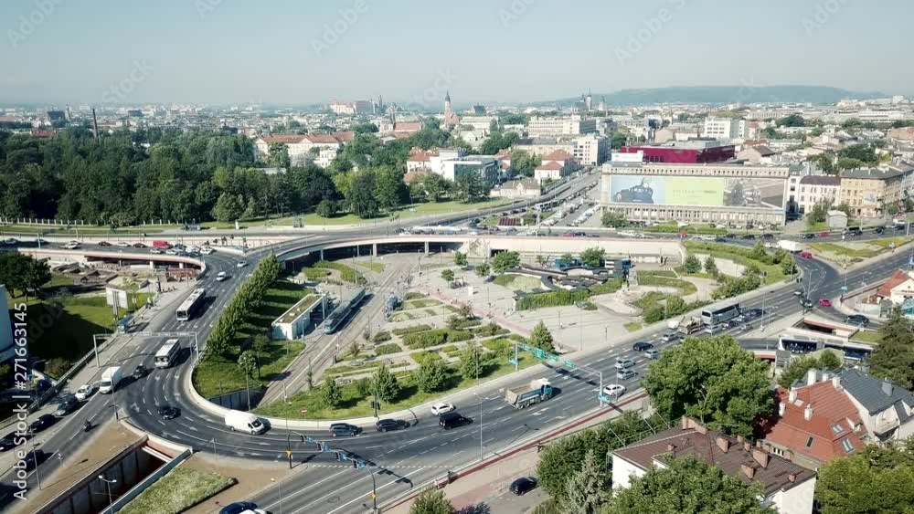 City center, roundabout, traffic City center, roundabout, traffic