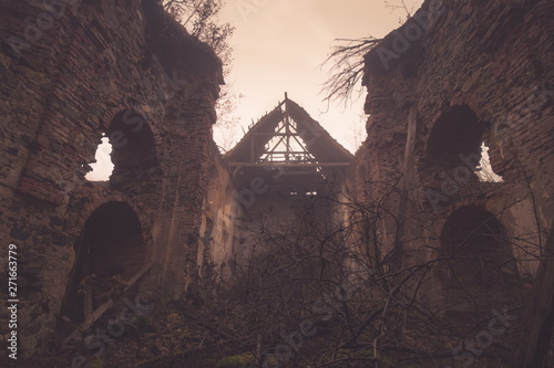 inside of a church ruin