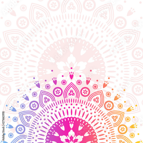 Obraz na płótnie Mandala oriental ornament with place for text. Floral print on white background. w salonie