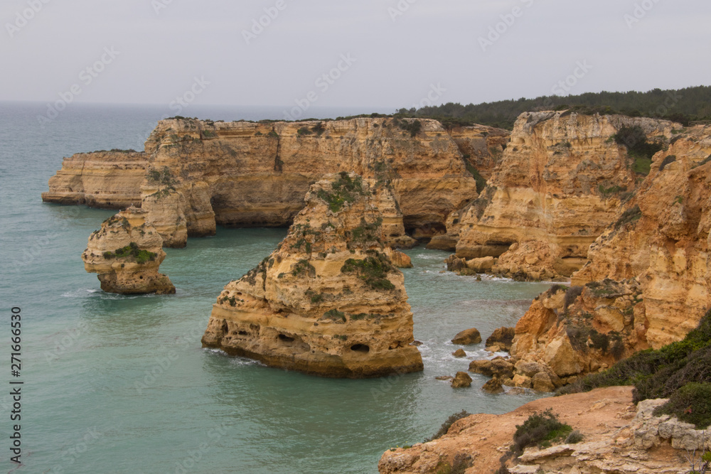 View of cliffs in Algarve, Portugal View of cliffs in Algarve, Portugal