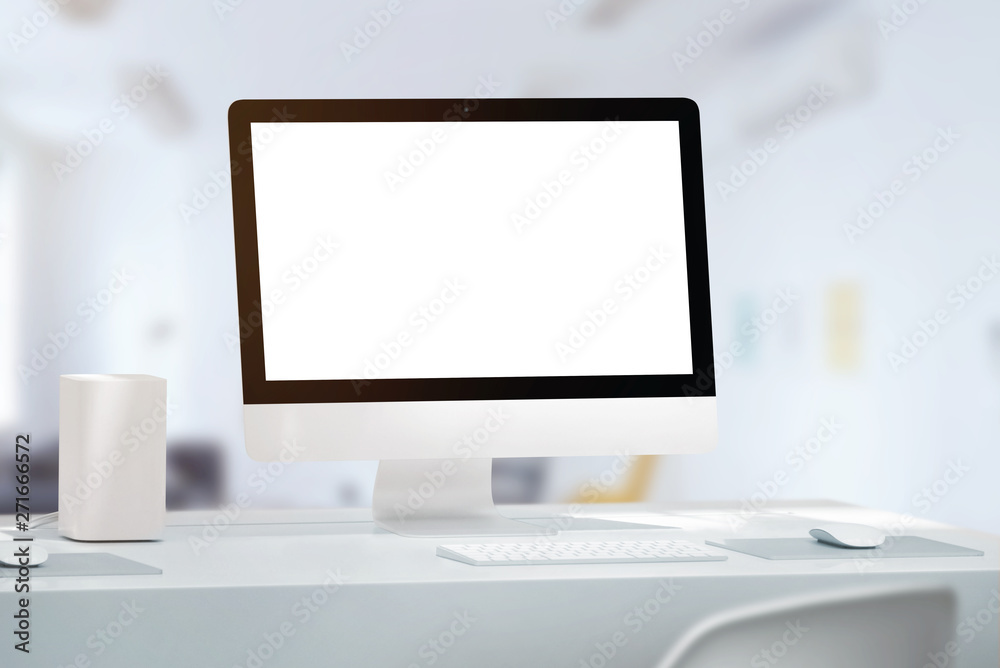 Computer display mockup. Office desk. Computer display mockup. Office desk.