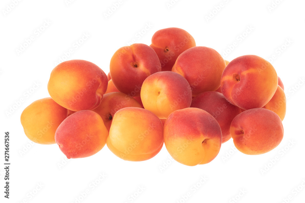 big heap of red apricots isolated on white background big heap of red apricots isolated on white background