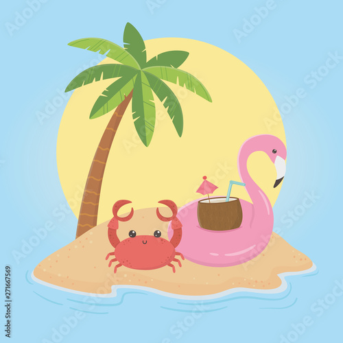 Obraz na płótnie summer poster with flemish float in seascape