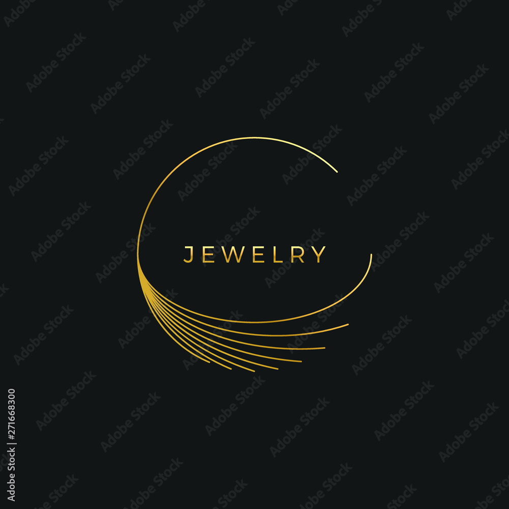 Obraz premium Abstract Ornament Luxury Gold Circle Frame Design Element for Logo background Card Invitations Decoration