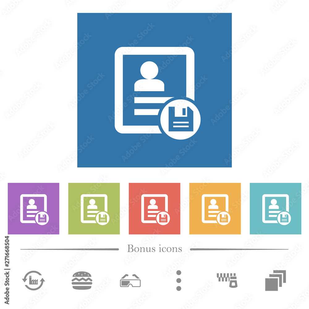 Save contact changes flat white icons in square backgrounds Save contact changes flat white icons in square backgrounds