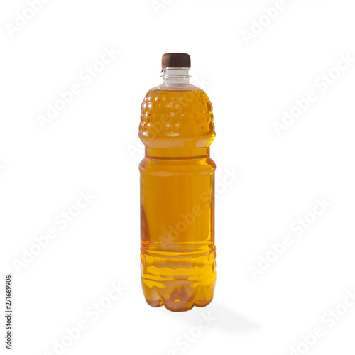 Bottle of sunflower oil isolated on white background