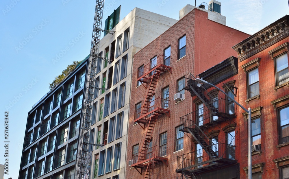New Condo Development Bowery Street New York City Gentrification Of Old